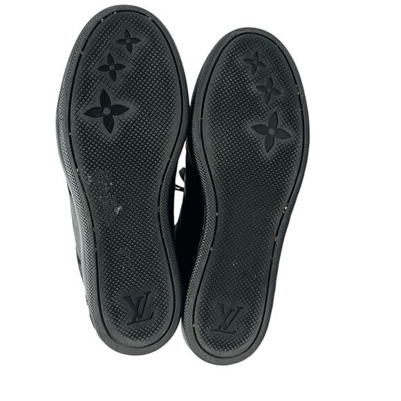 Louis Vuitton Cliff Women's Sneakers High Top Leather Suede Monogram Black Sz 39 - Picture 14 of 15